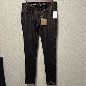 Ag Adriano Goldschmied the legging Brown metallics skinny jean size 27R